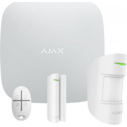Ajax Systems StarterKit Plus Ασύρματο Σύστημα Συναγερμού με Ανιχνευτή Κίνησης , Αισθητήρα Πόρτας , Τηλεχειριστήριο και Κέντρο (Wi-Fi / GSM) Λευκό