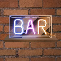 NEON LED STRIPS BAR neon@transparent frame|USB ΚΑΛΩΔΙΟ 1mt|5V|230x40x127