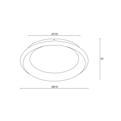 ΟΡΟΦΗΣ Φ/Σ LED 100W 3000K 7010LM ΜΑΥΡΟ ΜΕΤΑΛΛΙΚΟ D81XH8,5CM DIANA