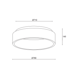 ΟΡΟΦΗΣ Φ/Σ LED 80W 3000K 4100LM ΜΑΥΡΟ ΜΕΤΑΛΛΙΚΟ D78XH14CM APOLLO