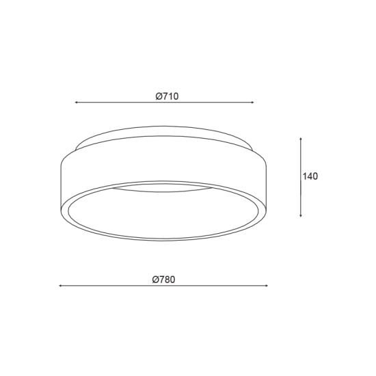 ΟΡΟΦΗΣ Φ/Σ LED 80W 3000K 4100LM ΜΑΥΡΟ ΜΕΤΑΛΛΙΚΟ D78XH14CM APOLLO
