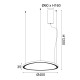 ΚΡΕΜΑΣΤΟ Φ/Σ LED 36W 3000K 2700LM HARMONY ΜΑΥΡΟ ΑΛΟΥΜΙΝΙΟ IP20 D42XH120CM