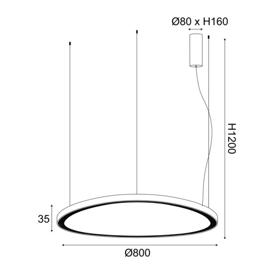 ΚΡΕΜΑΣΤΟ Φ/Σ LED 74W 3000K 6500LM HARMONY ΛΕΥΚΟ ΑΛΟΥΜΙΝΙΟ IP20 D80XH120CM