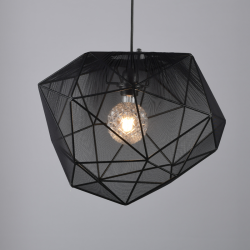 NETTO ΚΡΕΜΑΣΤΟ Φ/Σ 1ΧΕ27 ΜΑΥΡΟ ΥΦΑΣΜΑ+ΜΕΤΑΛΛΟ D42XH120CM MARS