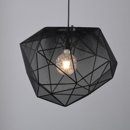 NETTO ΚΡΕΜΑΣΤΟ Φ/Σ 1ΧΕ27 ΜΑΥΡΟ ΥΦΑΣΜΑ+ΜΕΤΑΛΛΟ D42XH120CM MARS