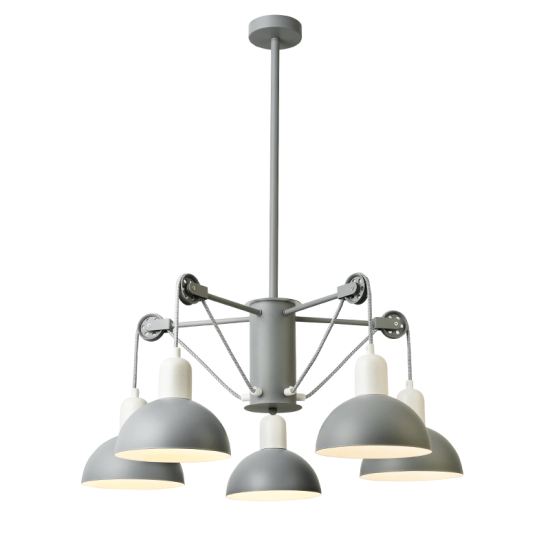 NETTO ΚΡΕΜΑΣΤΟ Φ/Σ 5ΧΕ14 ΓΚΡΙ/ΛΕΥΚΟ ΜΕΤΑΛΛΙΚΟ D68XH85CM CEZANNE