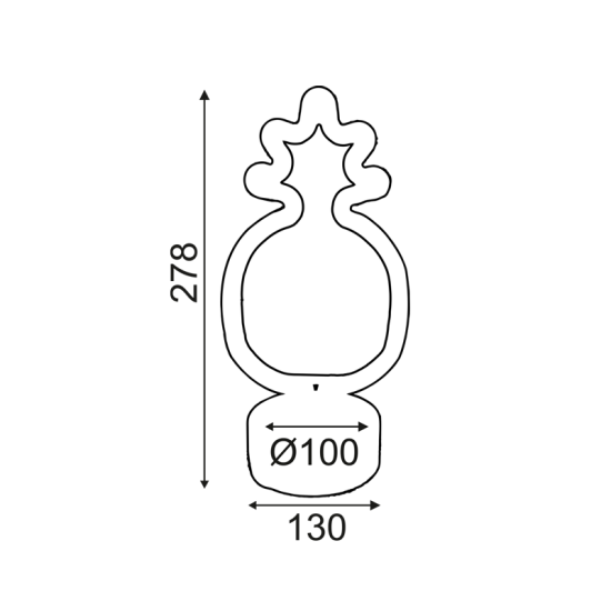 ΑΝΑΝΑΣ, 41 NEON LED ΛΑΜΠΑΚΙΑ ΜΕ ΜΠΑΤΑΡΙΑ (3xAA)/USB, ΠΡΑΣΙΝΟ & ΚΙΤΡΙΝΟ, IP20, 13x10x27.8cm