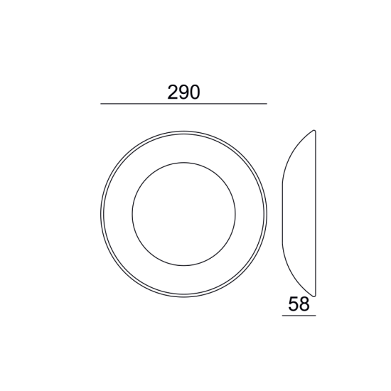 LED ΓΥΨΙΝΟ Φ/Σ PLACA LED 4W 3000K 350LM 230V AC RA80 Φ29x5,8CM