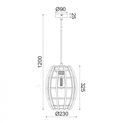 NETTO ΚΡΕΜΑΣΤΟ Φ/Σ 1ΧΕ27 ΞΥΛΟ & ΜΑΥΡΟ ΜΕΤΑΛΛΟ Φ23ΧΗ120CM ZULU