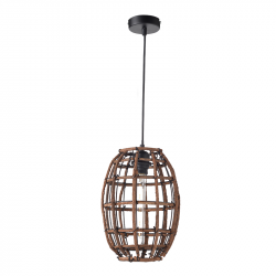 NETTO ΚΡΕΜΑΣΤΟ Φ/Σ 1ΧΕ27 ΞΥΛΟ & ΜΑΥΡΟ ΜΕΤΑΛΛΟ Φ23ΧΗ120CM ZULU