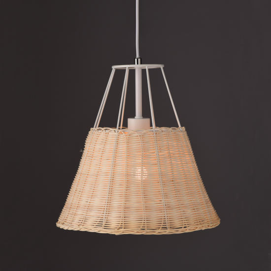 NETTO ΚΡΕΜΑΣΤΟ Φ/Σ 1ΧΕ27 ΡΑΤΑΝ+ΛΕΥΚΟ ΜΕΤΑΛΛΟ D30XH120CM ZORBAS