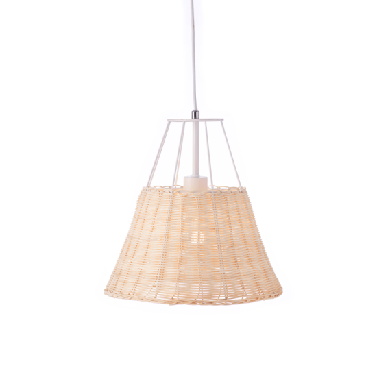 NETTO ΚΡΕΜΑΣΤΟ Φ/Σ 1ΧΕ27 ΡΑΤΑΝ+ΛΕΥΚΟ ΜΕΤΑΛΛΟ D30XH120CM ZORBAS