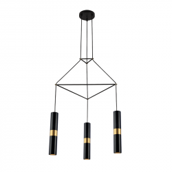 NETTO ΚΡΕΜΑΣΤΟ Φ/Σ 3XGU10 ΜΑΥΡΟ ΜΕΤΑΛΛΙΚΟ 56X49XH150CM DA VINCI