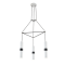 NETTO ΚΡΕΜΑΣΤΟ Φ/Σ 3XGU10 ΛΕΥΚΟ ΜΕΤΑΛΛΙΚΟ 56X49XH150CM DA VINCI