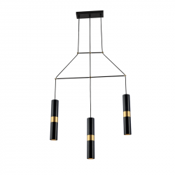 NETTO ΚΡΕΜΑΣΤΟ Φ/Σ 3XGU10 ΜΑΥΡΟ ΜΕΤΑΛΛΙΚΟ 66X8XH150CM DA VINCI