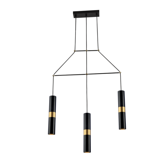 NETTO ΚΡΕΜΑΣΤΟ Φ/Σ 3XGU10 ΜΑΥΡΟ ΜΕΤΑΛΛΙΚΟ 66X8XH150CM DA VINCI