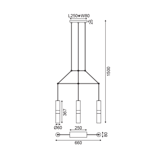 NETTO ΚΡΕΜΑΣΤΟ Φ/Σ 3XGU10 ΛΕΥΚΟ ΜΕΤΑΛΛΙΚΟ 66X8XH150CM DA VINCI