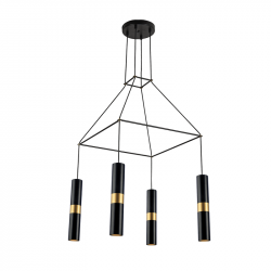 NETTO ΚΡΕΜΑΣΤΟ Φ/Σ 4XGU10 ΜΑΥΡΟ ΜΕΤΑΛΛΙΚΟ 56X56XH150CM DA VINCI