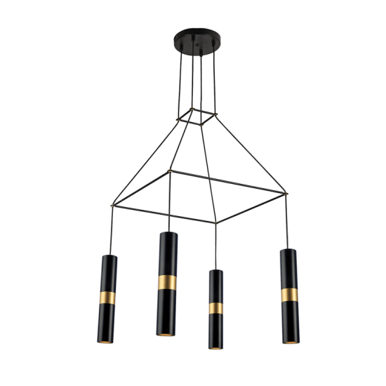 NETTO ΚΡΕΜΑΣΤΟ Φ/Σ 4XGU10 ΜΑΥΡΟ ΜΕΤΑΛΛΙΚΟ 56X56XH150CM DA VINCI