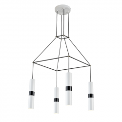 NETTO ΚΡΕΜΑΣΤΟ Φ/Σ 4XGU10 ΛΕΥΚΟ ΜΕΤΑΛΛΙΚΟ 56X56XH150CM DA VINCI