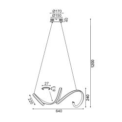 ΚΡΕΜΑΣΤΟ Φ/Σ LED 40W 3000K 2400LM ΛΕΥΚΟ ΑΛΟΥΜΙΝΙΟ 64X22ΧΗ120CM CLEO