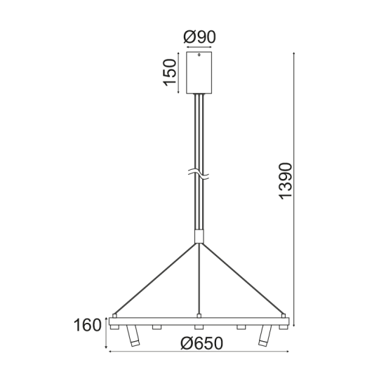 NETTO ΚΡΕΜΑΣΤΟ Φ/Σ LED 48W COB ΛΕΥΚΟ ΑΛΟΥΜΙΝΙΟ 3000K 4320LM D65XH139CM MAGNETO