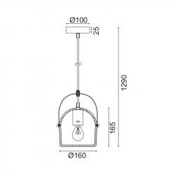 NETTO ΚΡΕΜΑΣΤΟ Φ/Σ 1ΧΕ27 ΓΚΡΙ ΤΣΙΜΕΝΤΟ D16XH130CM CARAMELO