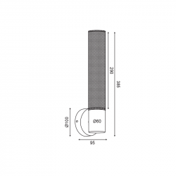 NETTO ΕΠΙΤΟΙΧΟ Φ/Σ 1ΧΕ27 ΜΑΥΡΟ ΜΕΤΑΛΛΙΚΟ 10Χ10X39CM ALCATRAZ