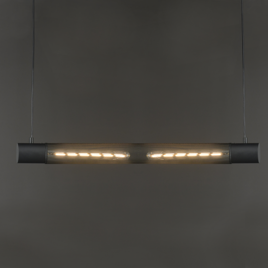 NETTO ΚΡΕΜΑΣΤΟ Φ/Σ 2ΧΕ27 ΜΑΥΡΟ ΜΕΤΑΛΛΙΚΟ 72Χ6XH120CM ALCATRAZ