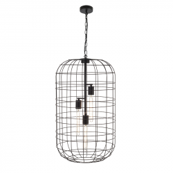 NETTO ΚΡΕΜΑΣΤΟ Φ/Σ 3ΧΕ27 ΜΕΤΑΛΛΙΚΟ ΜΑΥΡΟ Φ43ΧΗ120CM PROMETHEUS