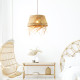 ΚΡΕΜΑΣΤΟ Φ/Σ 1xE27 ANDROS GRASS RATTAN Φ40Χ120CM
