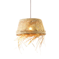 ΚΡΕΜΑΣΤΟ Φ/Σ 1xE27 ANDROS GRASS RATTAN Φ40Χ120CM