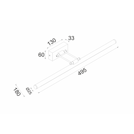 ΕΠΙΤΟΙΧΟ Φ/Σ LED 12W 3000K 780LM ΜΑΥΡΟ ΜΕΤ/ΚΟ IP44 50X6X19CM RIO