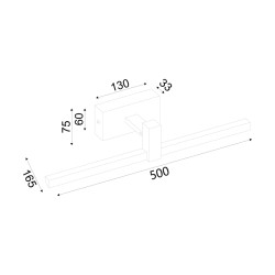 NETTO ΕΠΙΤΟΙΧΟ Φ/Σ LED 8W 3000K 520LM MIRAR ΧΡΩΜΙΟ ΜΕΤ/ΚΟ IP20 50X16,5X7,5CM