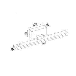 ΕΠΙΤΟΙΧΟ Φ/Σ LED 16W 3000K 1040LM ΜΑΥΡΟ ΜΕΤ/ΚΟ IP44 56X7X7CM CHLOE