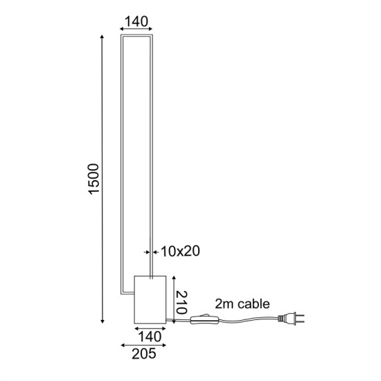 ΕΠΙΔΑΠΕΔΙΟ Φ/Σ LED 35W 3000K 2800LM AELIA ΜΑΥΡΟ ΜΕΤ/ΚΟ IP20 20,5X14XH150CM