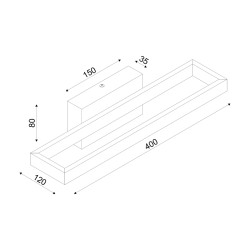 ΕΠΙΤΟΙΧΟ Φ/Σ LED 12W 3000K 780LM AELIA ΜΑΥΡΟ ΜΕΤ/ΚΟ IP20 40X12X8CM
