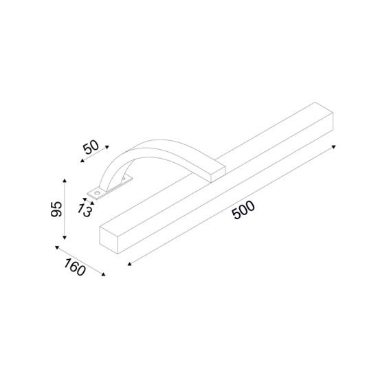Φ/Σ ΕΠΙΠΛΟΥ LED 8W 3000K 520LM VIDE ΧΡΩΜΙΟ ΜΕΤ/ΚΟ IP44 50X16X9,5CM