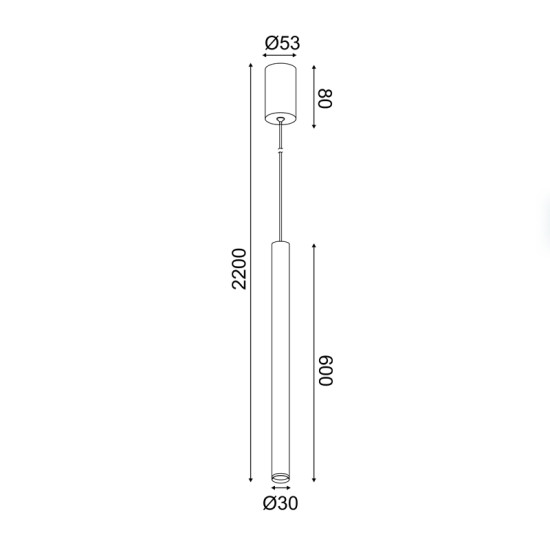 ΚΡΕΜΑΣΤΟ Φ/Σ LED 5W 3000K 400LM FINO ΜΑΥΡΟ ΜΕΤ/ΚΟ IP20 D3XD5,3XH220CM