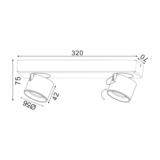 ΕΠΙΤΟΙΧΟ Φ/Σ LED 10W COB 80° 3000K 800LM ΓΚΡΙ ΑΛΟΥΜΙΝΙΟ 32X7XH7,5CM PLUTO