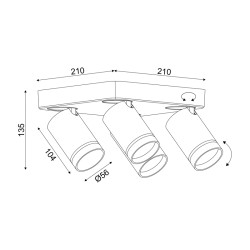 ΕΠΙΤΟΙΧΟ Φ/Σ 4XGU10 DIVINO ΜΑΥΡΟ ΑΛΟΥΜΙΝΙΟ IP20 21X21X13,5CM