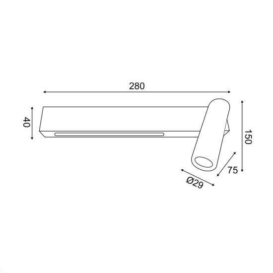 ΕΠΙΤΟΙΧΟ Φ/Σ LED 12W 3200K 980LM HERMES ΛΕΥΚΟ ΜΕΤ/ΚΟ 28Χ11Χ8CM