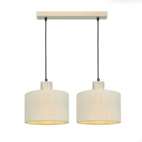 ΚΡΕΜΑΣΤΟ Φ/Σ 2ΧΕ27 CHIOS ΚΡΕΜ ΥΦΑΣΜΑ+ΞΥΛΟ 50X22XH130CM
