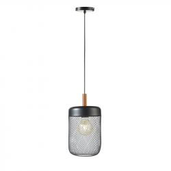 NETTO ΚΡΕΜΑΣΤΟ Φ/Σ 1ΧΕ27 ΜΑΥΡΟ ΜΕΤΑΛΛΙΚΟ+ΞΥΛΟ D20XH154CM PAROT