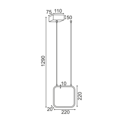 ΚΡΕΜΑΣΤΟ Φ/Σ LED 9W 3000K 870LM ΜΑΥΡΟ ΜΕΤΑΛΛΙΚΟ 22X11XH129CM SYMETRIA