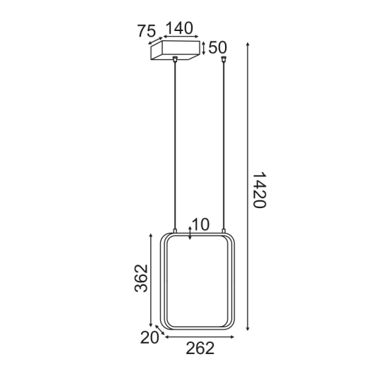 ΚΡΕΜΑΣΤΟ Φ/Σ LED 15W 3000K 1390LM ΛΕΥΚΟ ΜΕΤΑΛΛΙΚΟ 26X14XH142CM SYMETRIA