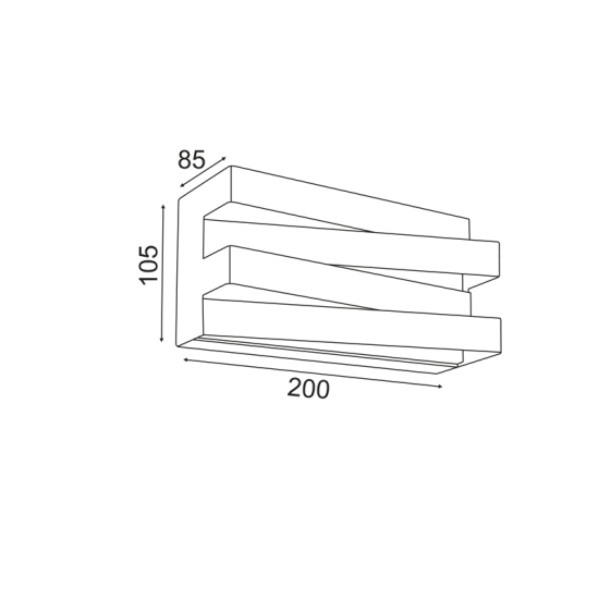 ΕΠΙΤΟΙΧΟ Φ/Σ LED 12W 3000K 960LM ΜΑΥΡΟ ΜΕΤ/ΚΟ 20X11X9CM MILANO