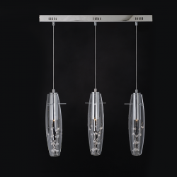 NETTO ΚΡΕΜΑΣΤΟ LED 3X3W 3000K ΓΥΑΛ+ΧΡΩΜ ΜΕΤΑΛ+ΚΡΥΣΤΑΛ 65Χ7ΧΗ100CM VANI