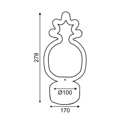 ΑΝΑΝΑΣ, 41 NEON LED ΛΑΜΠΑΚΙΑ ΜΕ ΜΠΑΤΑΡΙΑ (3xAA)/USB, ΠΡΑΣΙΝΟ & ΚΙΤΡΙΝΟ, IP20, 17x10x28,5cm