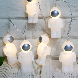 "SILICONE PLASTIC SPACEMEN", 10LED ΛΑΜΠΑ ΣΕΙΡΑ ΜΠΑΤ(2xAA) ΘΕΡΜ ΛΕΥΚ IP20 135+30cm ΔΙΑΦ ΚΑΛΩΔ ΤΡΟΦ